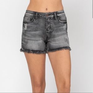 Judy Blue Black Grey Jean Shorts